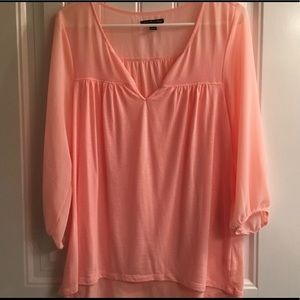 Peach 3/4 Sleeve Summer Top